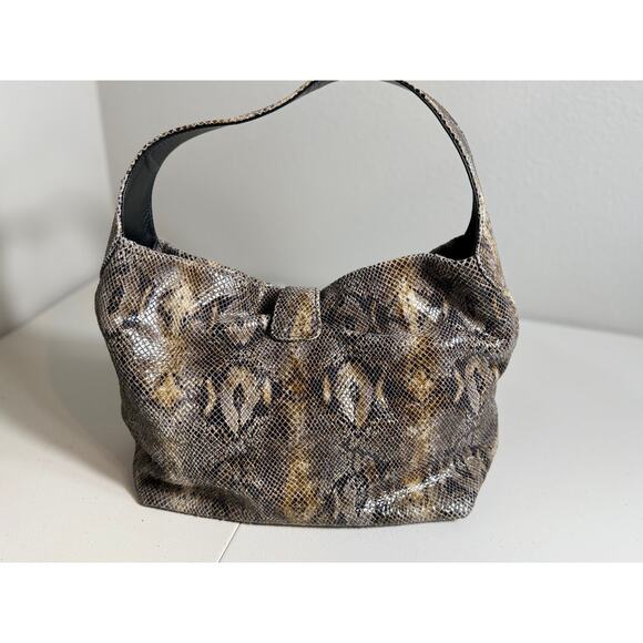 Dooney & Bourke vintage purse snakeskin embossed leather shoulder bag logo lock - Picture 3 of 16